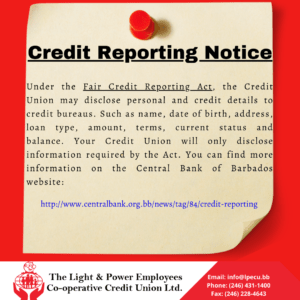 Credit Reporting Notice