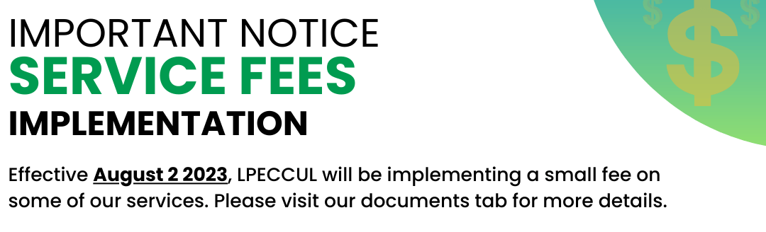 Service Fees Important News