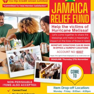 Jamaica Relief Fund – Help those impacted by Hurricane Melissa