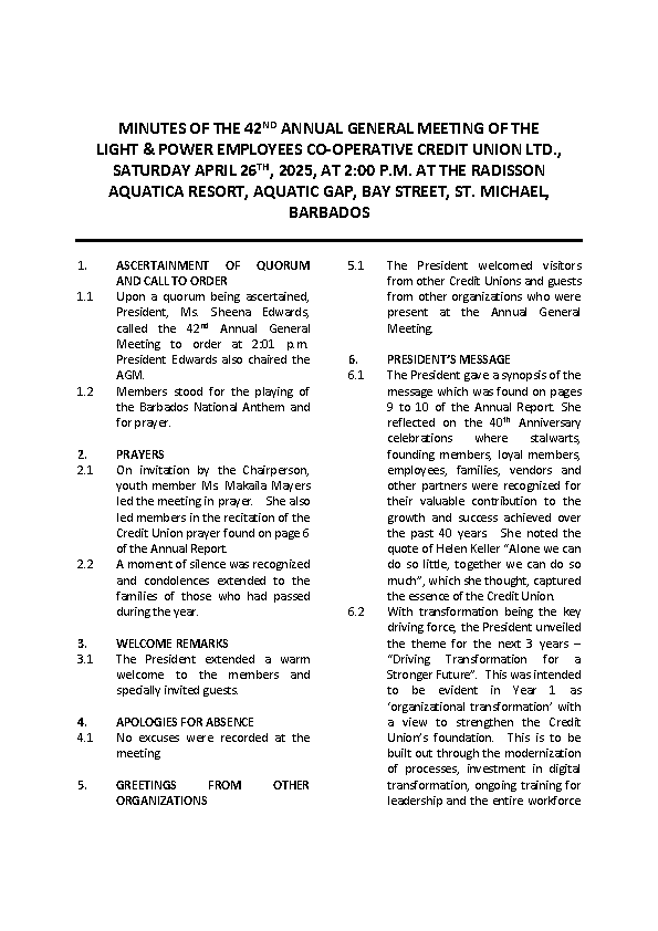 Light Power CU 42nd AGM 2025