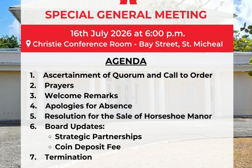 Notice Special General Meeting – 16th July 2026